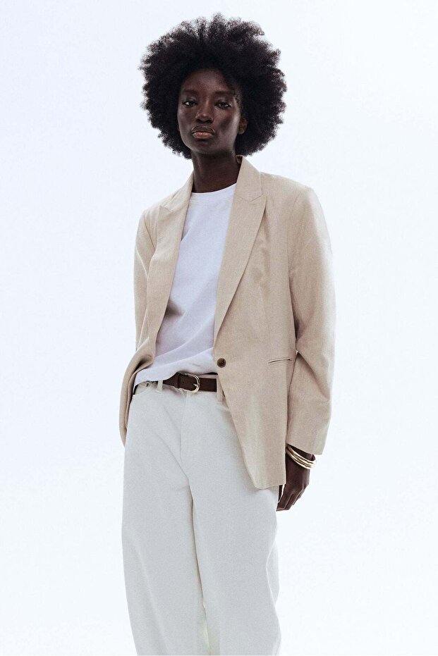 Linen-blend blazer - 2