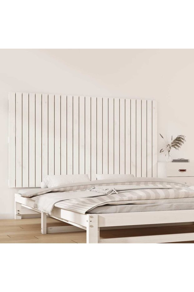 Wall-mounted headboard, white, 159.5x3x90 cm, solid pine wood
