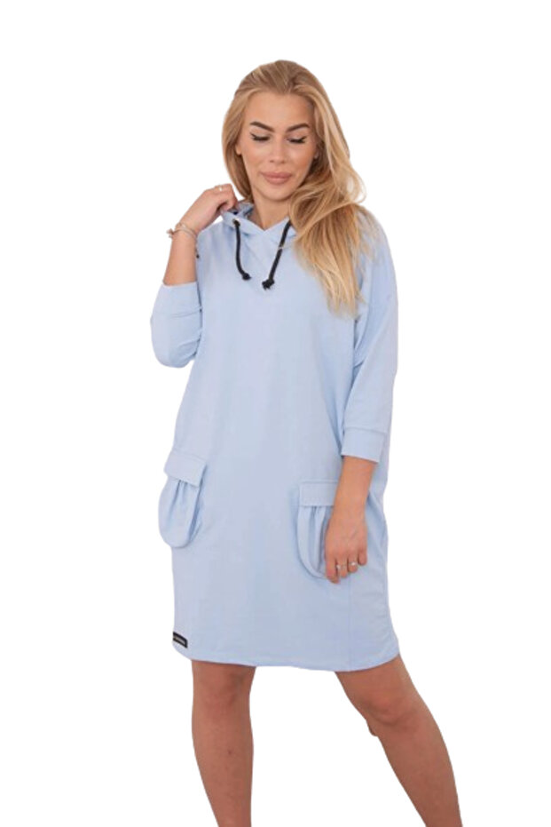 Rochie albastră cu glugă - 1