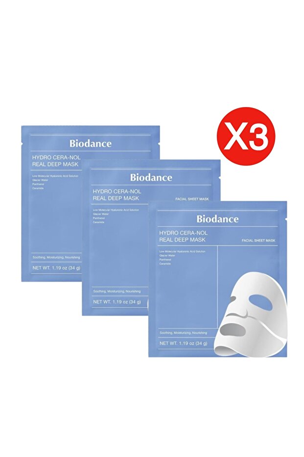 Intensive Skin Hydration Set – BioDance Hydro Cera Blue Masks (3 Masks)