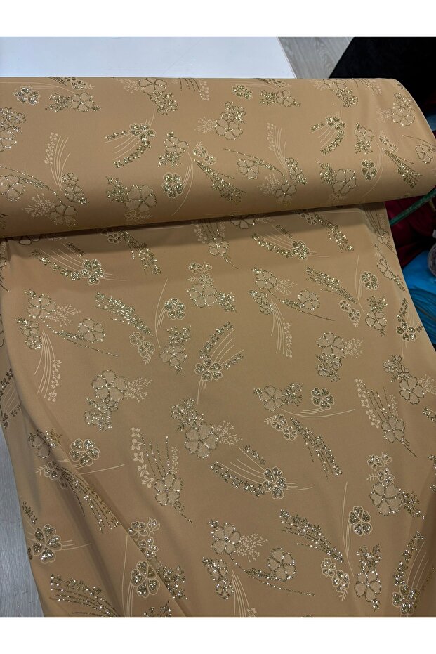 Gold Lycra Silvery Fabric