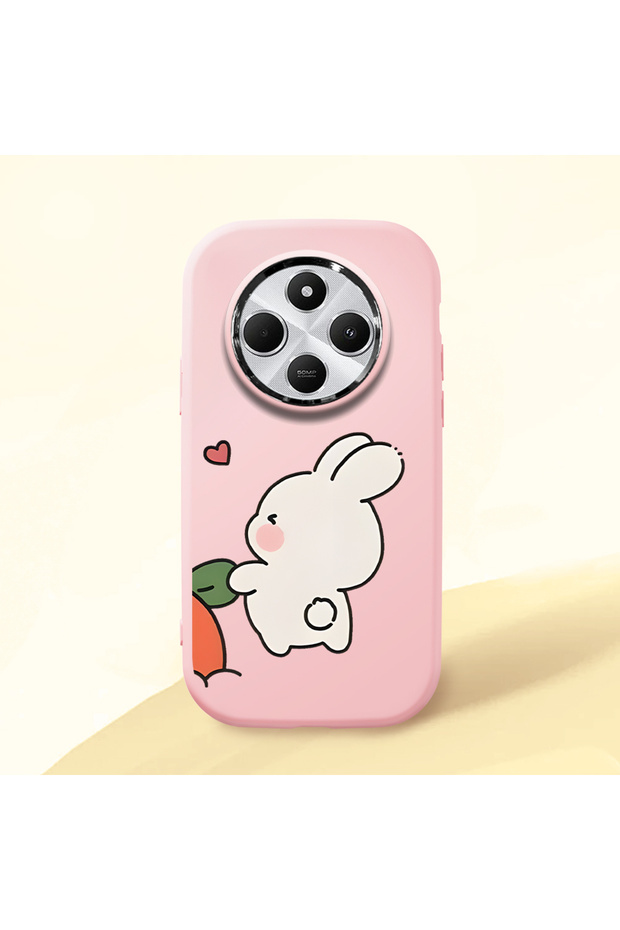 Redmi A4 Compatible Shock-Absorbing Camera Protected Pink Silicone Case Dual Model