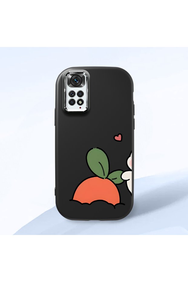 Redmi Note 11/Note 11S Compatible Black Silicone Case with Shock-Absorbing Camera Protections Dual Model