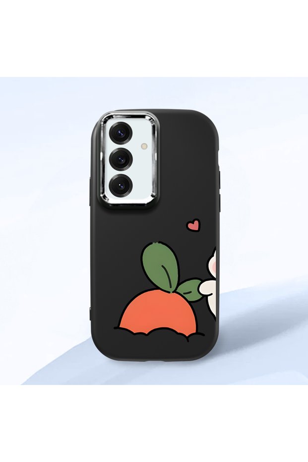 Samsung Galaxy S25 Compatible Shock-Absorbing Camera Protected Black Silicone Case Dual Model
