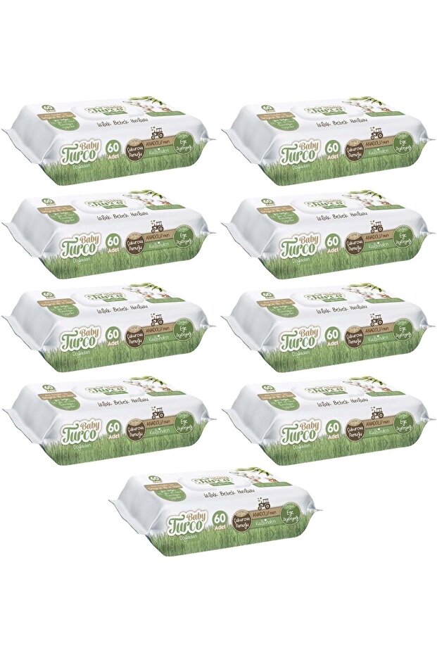 Wet Towel Wipes Newborn 60 Sheets Doğadan 9 Pack 540 Sheets