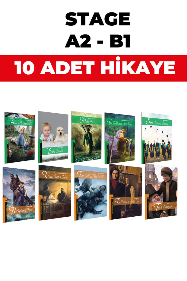 Kapadokya Yayınları İNGİLİZCE HİKAYE (A2-B1) SEVİYESİNDE A2-5 KİTAP B1- 5 KİTAP TOPLAM 10 KİTAP