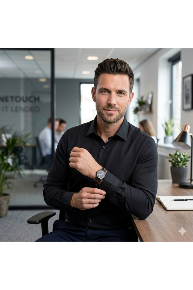 Premium Men's Slim Fit Shirt – High-End Office Comfort Cotton Stylish and Modern Design