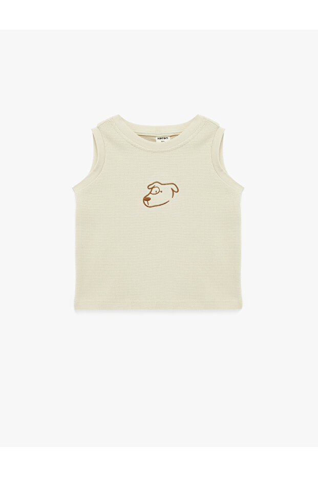 Grey Babyboy Crew Neck Cotton Tanktop