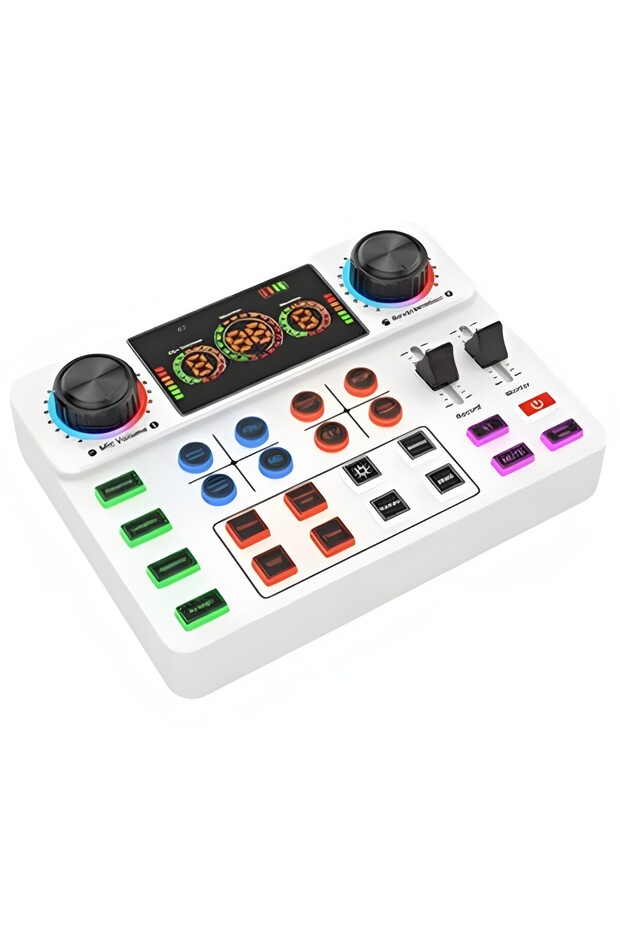 Live Streaming Sound Card Bluetooth Podcast Professional Broadcaster Sound Card Compatible with Phone and Computer
