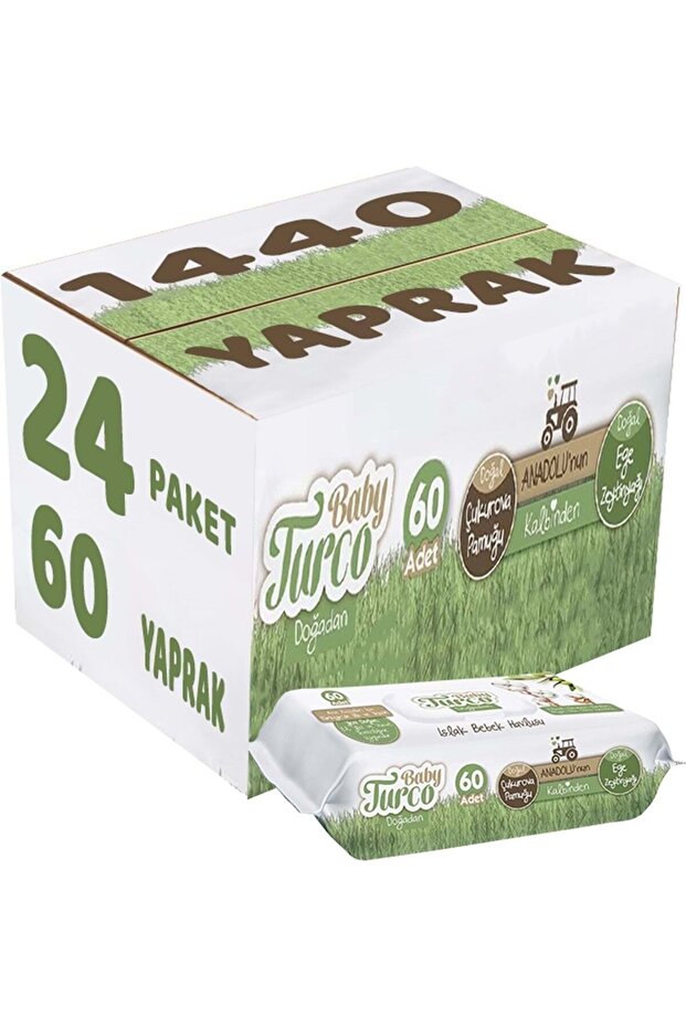 Wet Towel Wipes Newborn 60 Sheets Doğadan 24 Pack 1440 Sheets