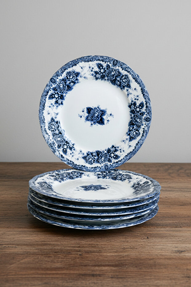 Blue Romance 6-Person Porcelain Serving Plate