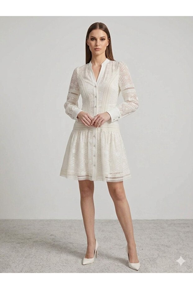 Kendinden İşlemeli Elbise 6130 - 4