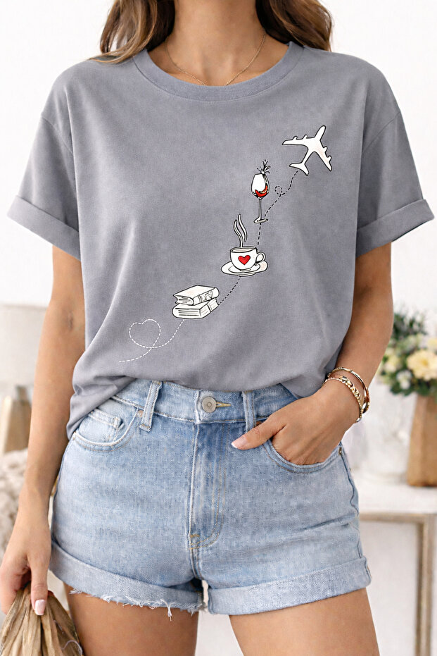 Holiday Themed Printed Cotton Pack Relaxed Fit Round Neck Unisex T-Shirt