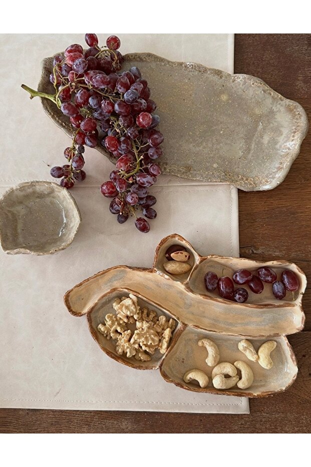 Bej&Kahve Seramik Çerezlik - 3