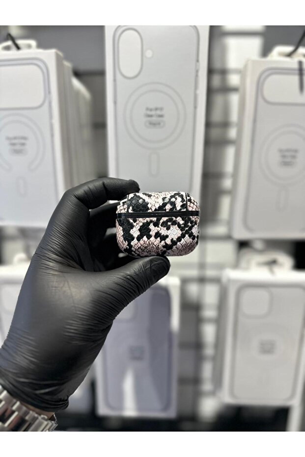 حافظة حماية فاخرة متوافقة مع AirPods 3 من نوع Yılan منقوش