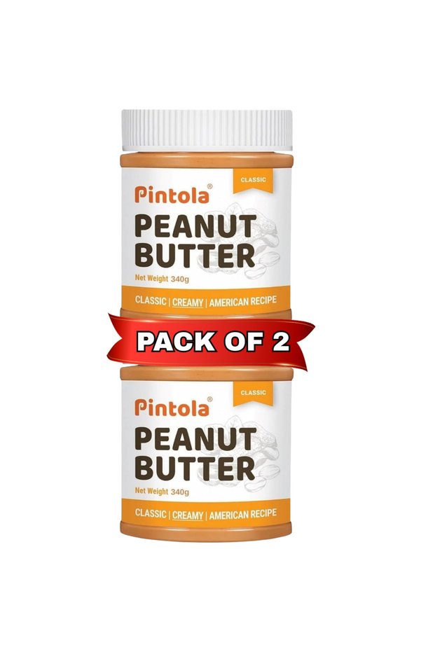 Original Classic Peanut Butter CREAMY (340g (pack of 2) High Protein & Fiber, Premium Roaste