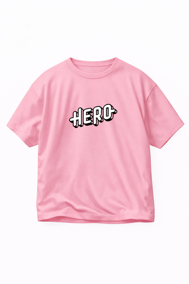 Unisex Oversized T-Shirt Hero Printed 100% Cotton Tee Shirt Comfortable Fit