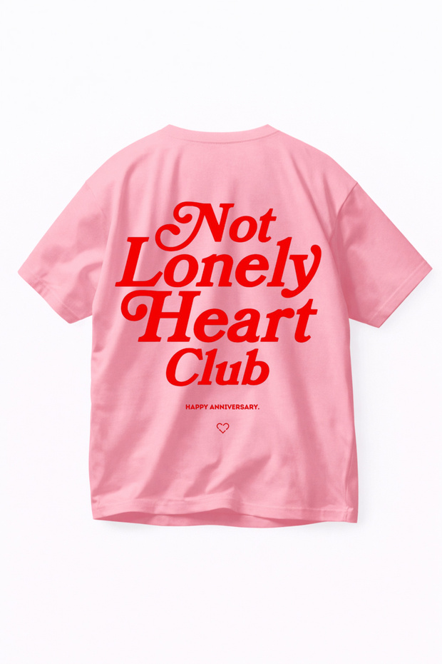 Unisex Oversized T-Shirt Heart Club Printed 100% Cotton Tee Shirt Comfortable Fit