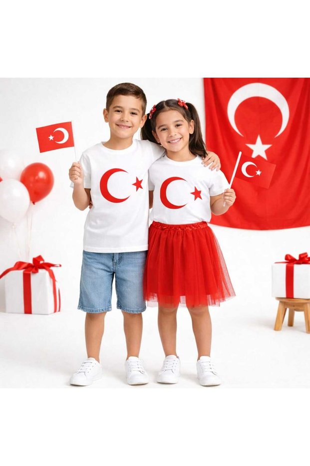 23 April 29 October Official Holiday Turkish Flag Unisex Kids T-Shirt