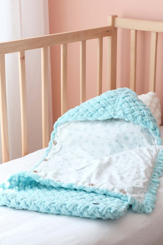 Portbebe for Babies 0-12m White Unisex Newborn Sleeping Bag Cotton Fabric Puffy Knit