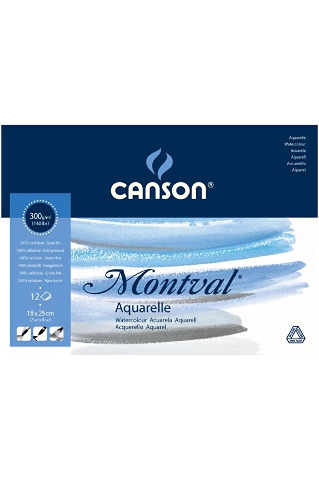 Montval Watercolor Block Pad Canmontv 12 Syf 18X25 300 Gr
