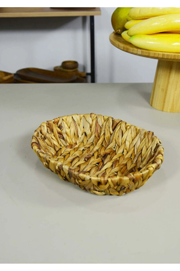 سلة خبز بيضاوية من الخيزران - 25x18x6 سم