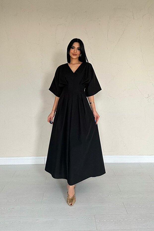 JANES V Yaka Maxi Elbise - 2