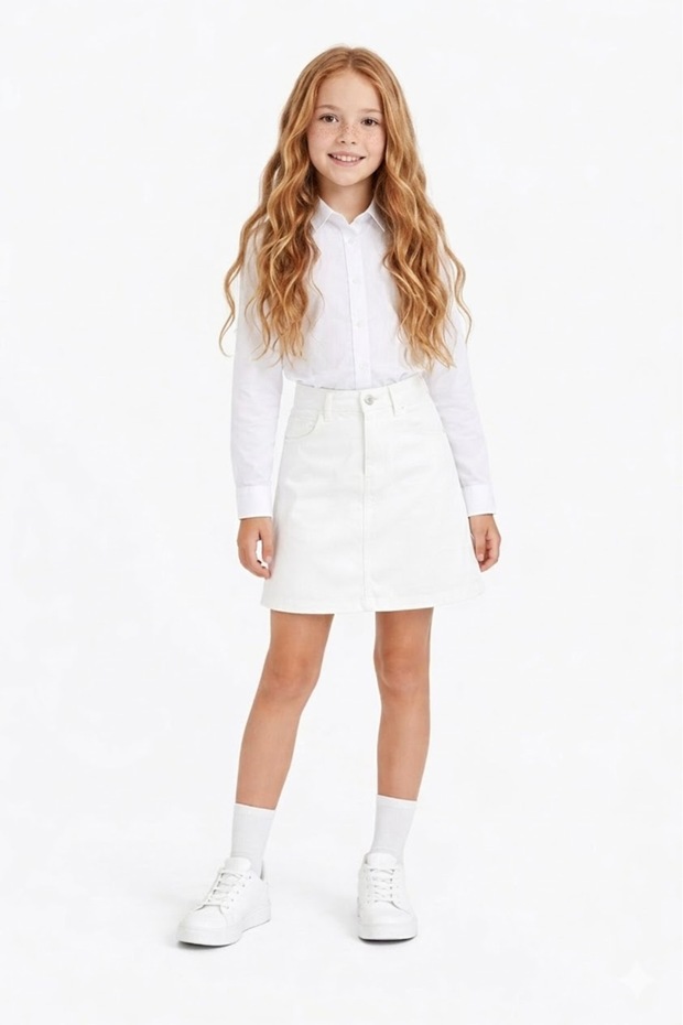 Linen Girls' Show Skirt Set with Shirt April 23Rd October 29Th Show Outfit