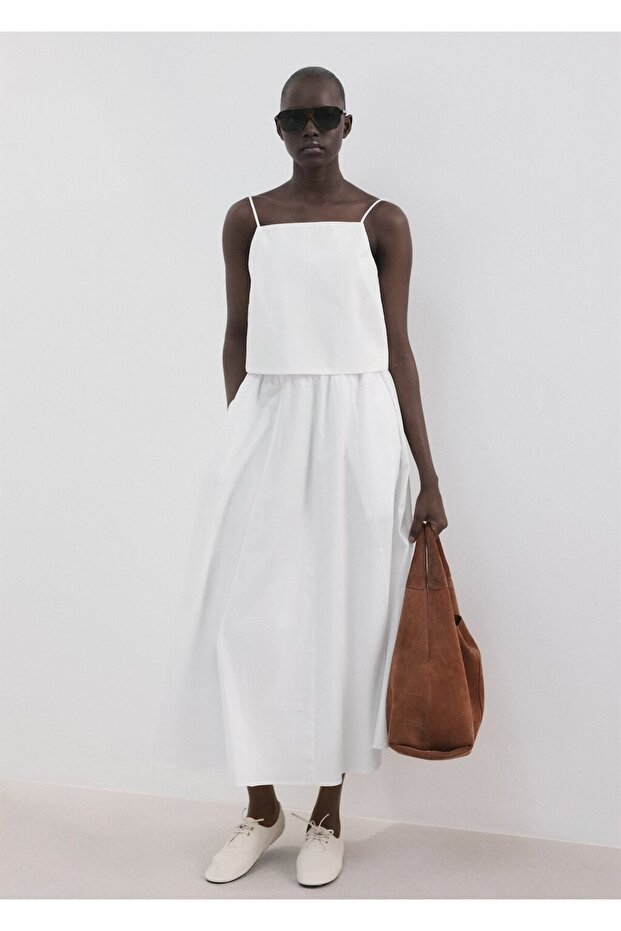 Pamuklu cropped bluz - 2