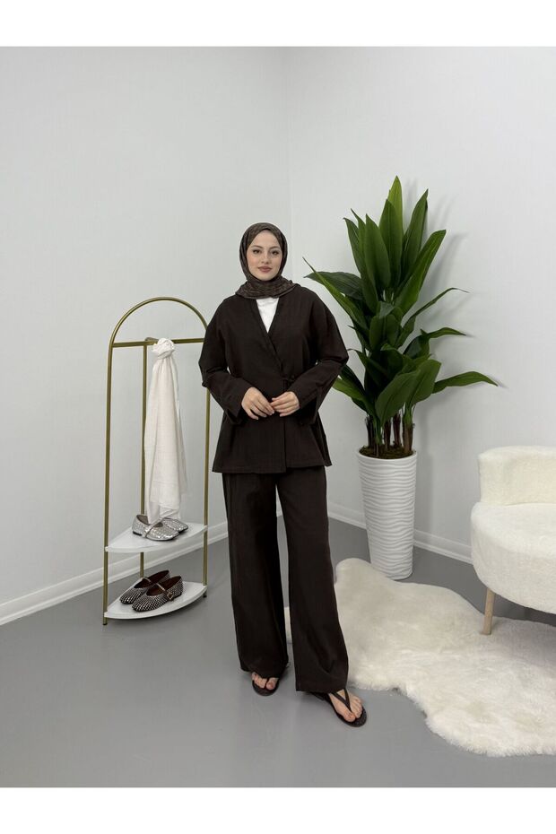 Side-Tie Linen Set - 1