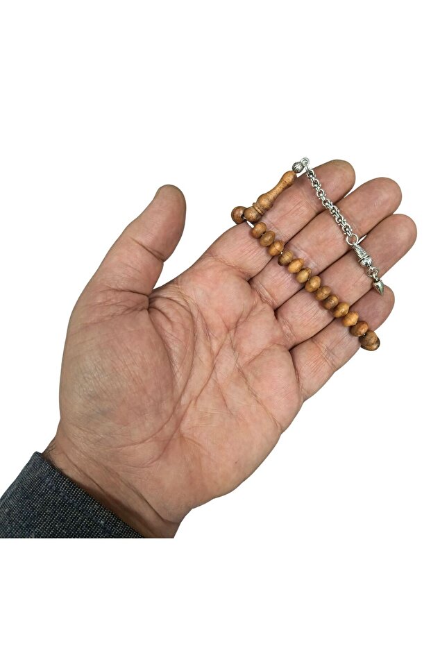 Wheel Cut 4 Finger Apricot Wood Prayer Beads 8 X 5 mm