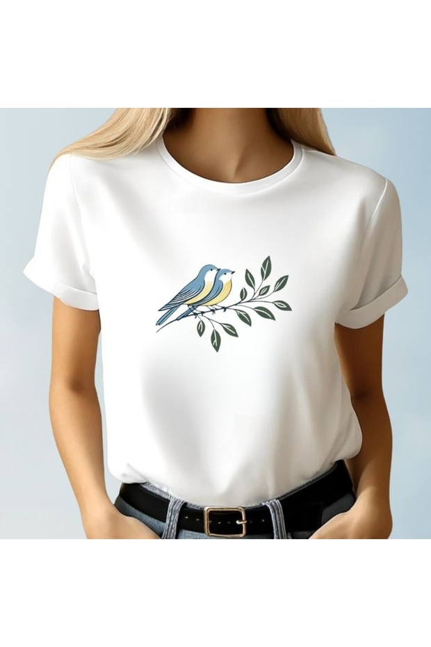 Dal2Kus Printed White Oversized Unisex T-Shirt Basic Comfortable Fit Daily Tshirt