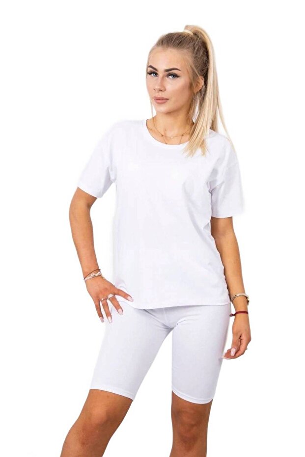 Set top alb + colanți - 1