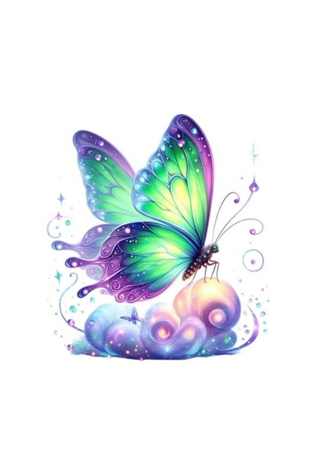 Autocolant decorativ, fluture, multicolor