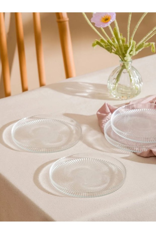 Lcw Home Glass Pasta Plate Set of 4 16 cm
