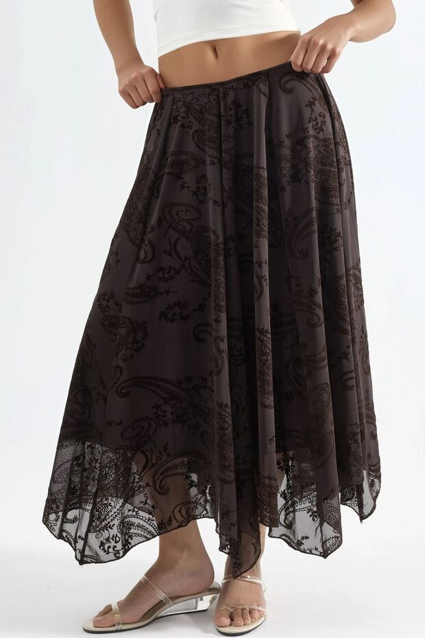 Busem Patterned Asymmetrical Maxi Skirt - 1