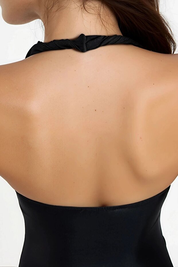 BUSEM Halter Yaka Midi Elbise - 5