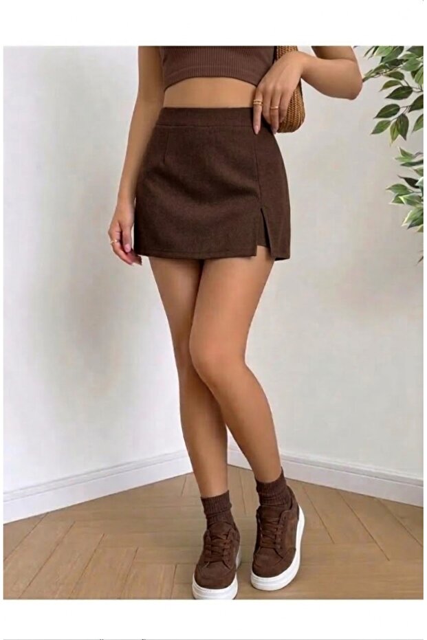High Waist Slit Shorts Skirt