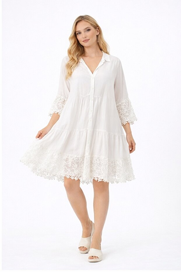 Kadın %100 viskon Elbise - 1