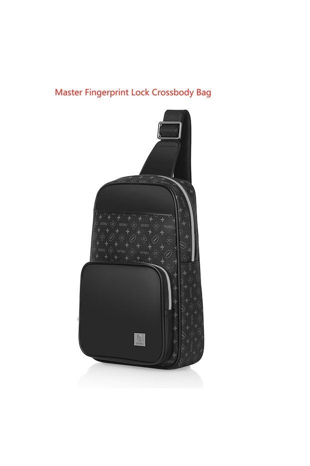 Master Fingerprint Lock Crossbody Chest Bag Anti-Theft Shoulder Bag with USB Charging Port