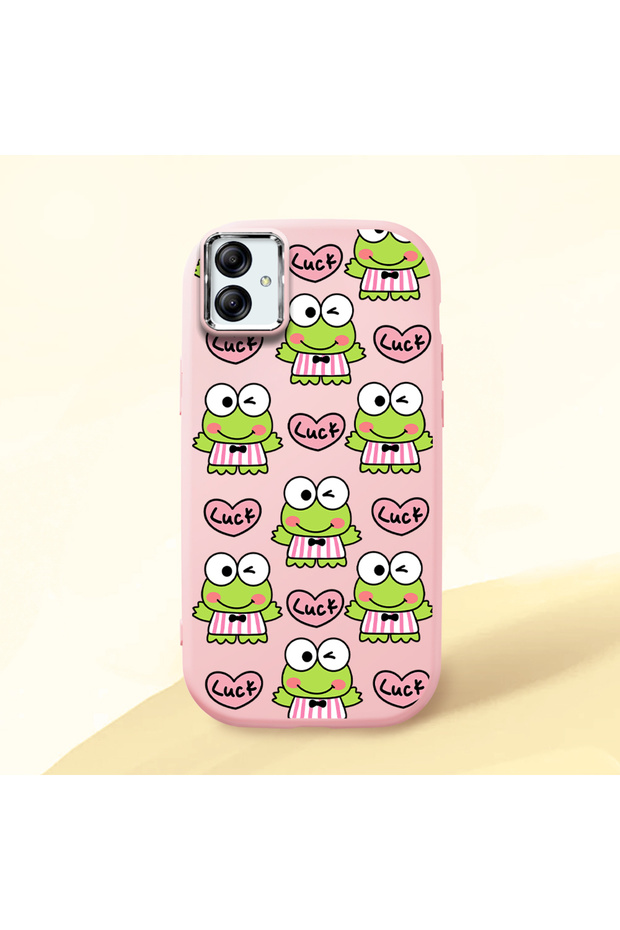 Pink Silicone Case with Camera Protection Compatible with Samsung Galaxy A03 Frog Princess Shock-Absorbing
