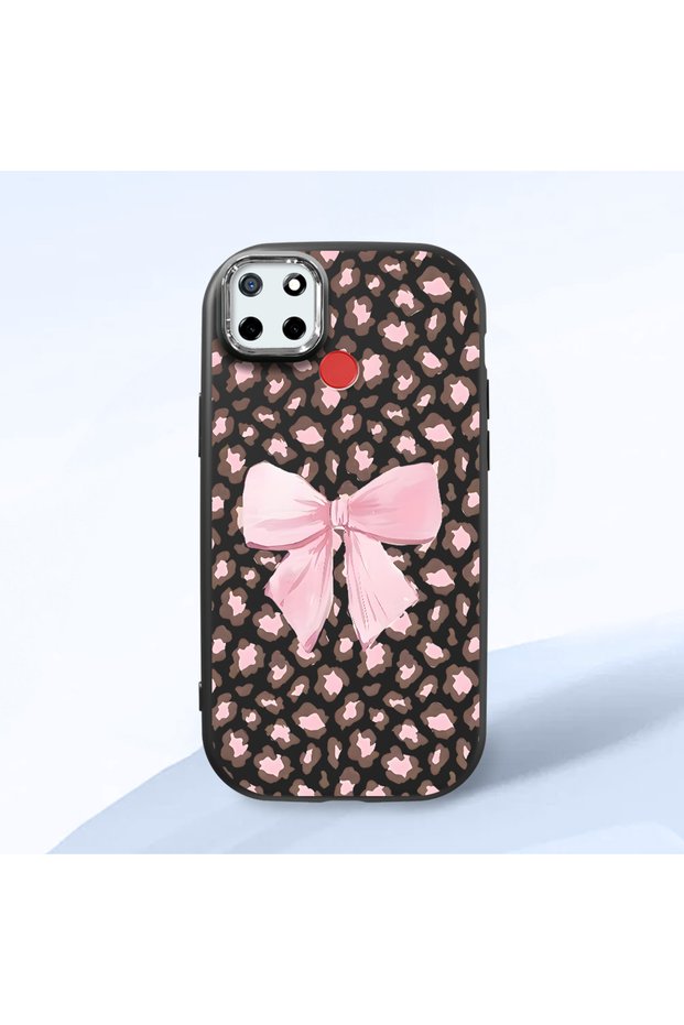 Realme C25/C25S Compatible Shock-Absorbing Camera Protected Black Silicone Case Leopard Printed I