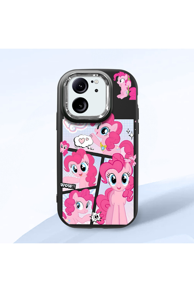 Mi 13T/Mi 13t Pro Compatible Shock-Absorbing Camera Protected Black Silicone Case Pony Patterned