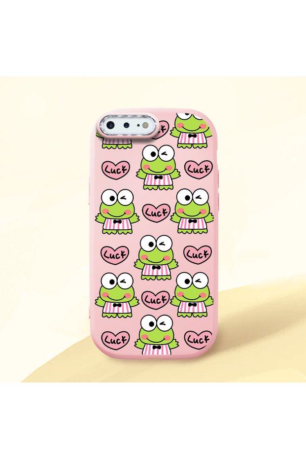 Pink Silicone Case with Shock-Absorbing Camera Protectors Compatible with iPhone 7 Plus/8 Plus Frog Princess