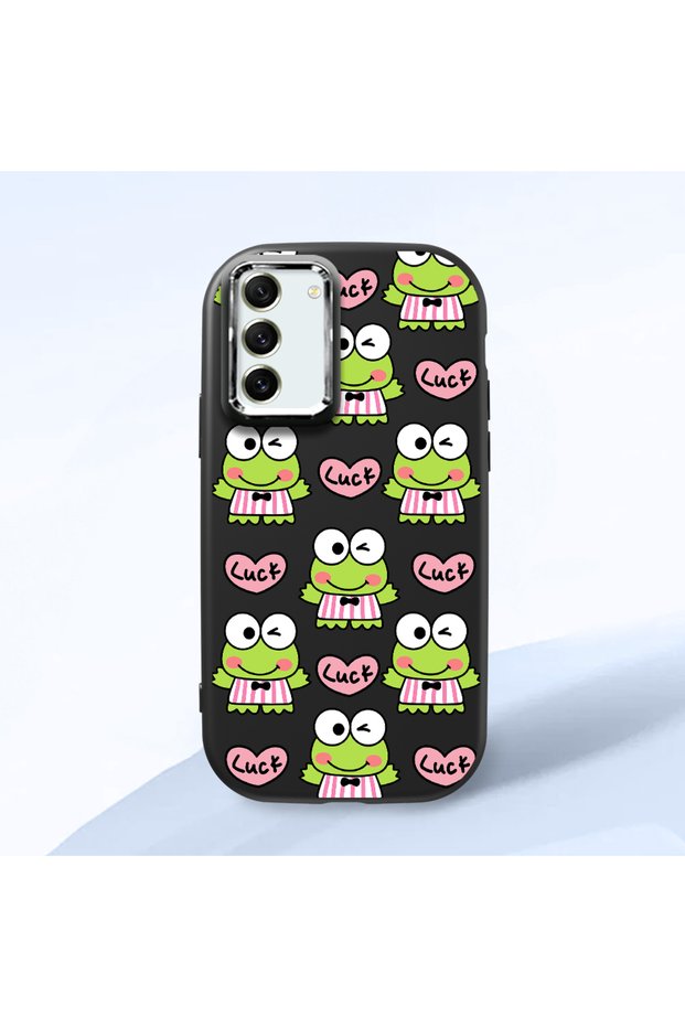 Black Silicone Case Compatible with Samsung Galaxy S21 Fe Shock-Absorbing Camera Protection Frog Princess