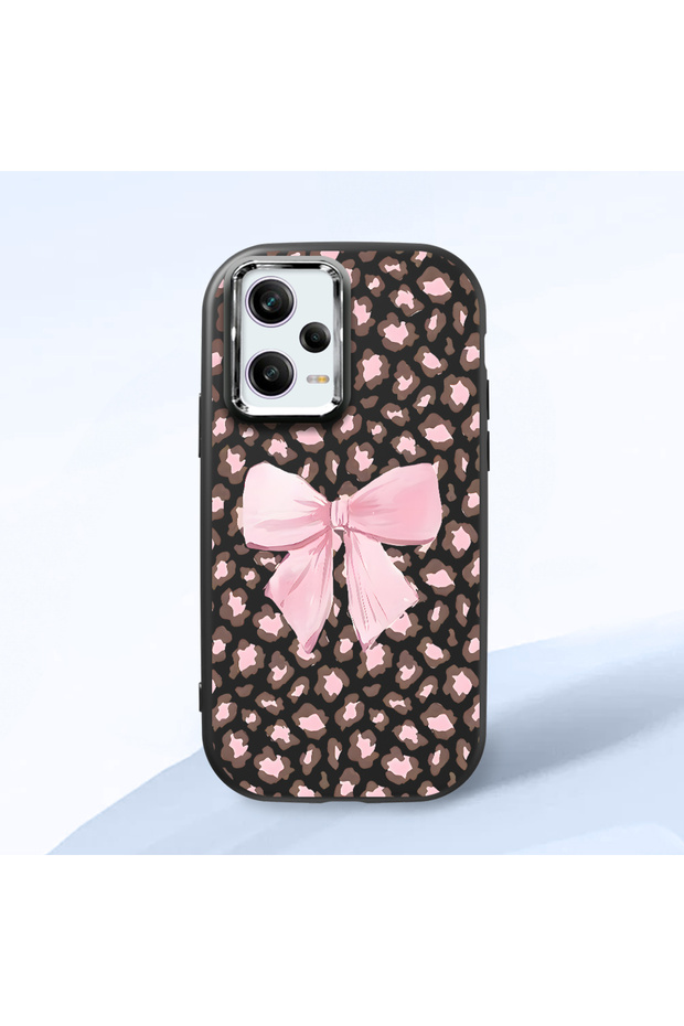 Redmi Note 12 Pro Speed Compatible Shock-Absorbing Camera Protected Black Silicone Case Leopard Printed I
