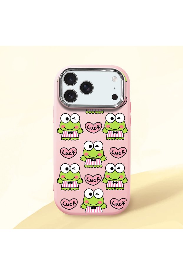 Pink Silicone Case Frog Princess with Shock-Absorbing Camera Protections Compatible with iPhone 17 Pro Max