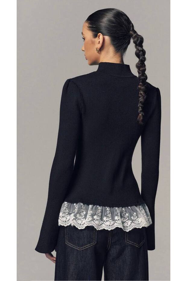 New Season Knitwear Short Lace Li Women's Jacket Alhawi Rozlinda Model