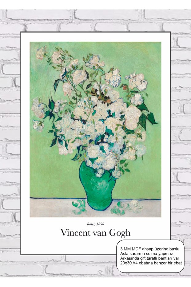 Vincent Van Gogh Roses Painting Mdf Painting Wooden Poster