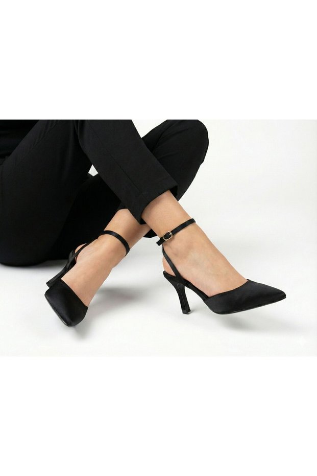 Women's Satan Ankle-Tie Stiletto | Heeled Evening Dress Shoes....